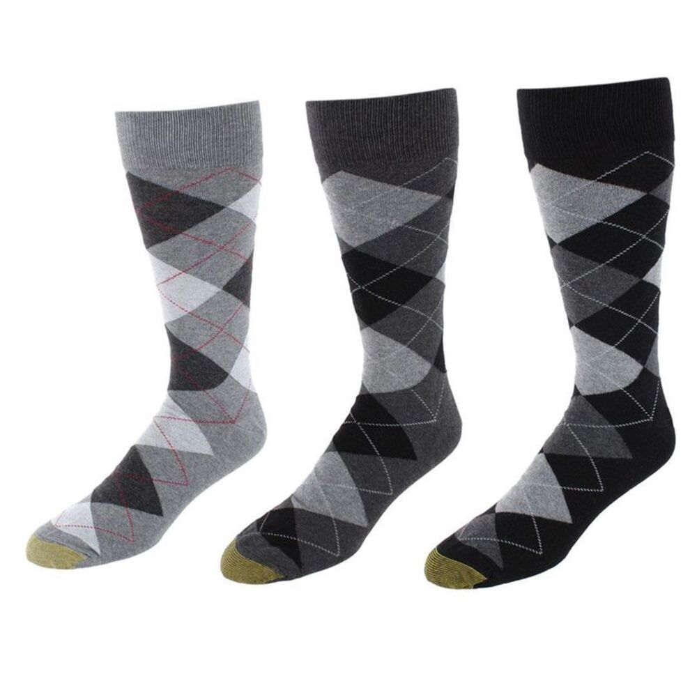 Gold Toe Men's Big & Tall Carylyle Argyle Crew Socks (3 Pairs)